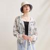Zhaojun Women's Floral Silk Hooded Jacket