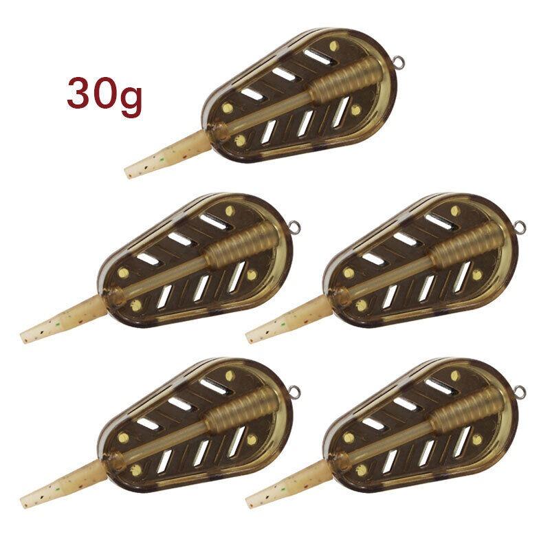 5Pcs Embed Feeder for Fishing Inline Carp Fishing Feeder Alloy Sinker Fishing Lure Holder Mould Kit Fishing Tackle Tools