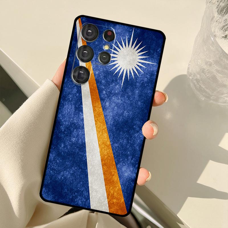 Marshall Islands Flag Case For Samsung Galaxy S25 S24 S23 S22 S21 S20 Ultra S9 S10 Plus S21 FE S25 FE Back Cover