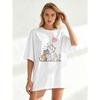 Cute Cat Family Print Oversized T-Shirt Black With Heart And Cats Design For Casual Wear And Everyday Outfits