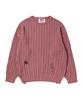 BEYOND CLOSET [Collection Line] Vintage Damaged Point Cable Knit Dull Pink