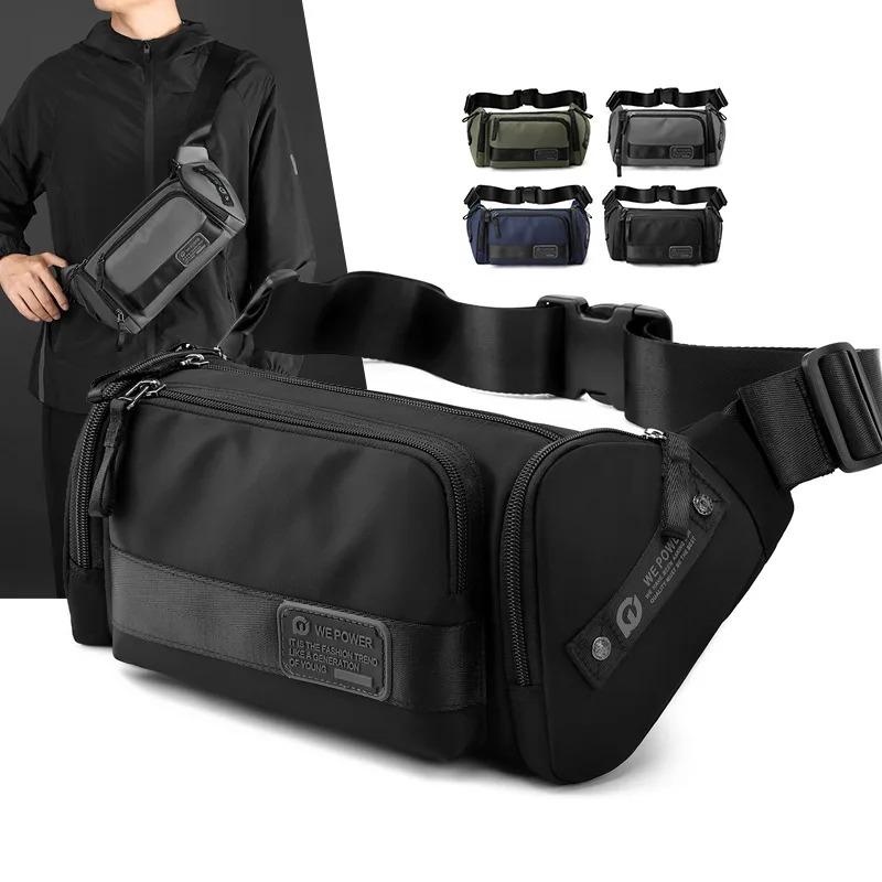 Men's Lightweight Waist Pack Multi-Pocket Belt Bag Casual Crossbody Messenger Bag for Travel Hiking Running Outdoor Activities