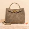 Woven Metal Rope Buckle Multi-Use Tote: Large Capacity Handbag & Crossbody Bag