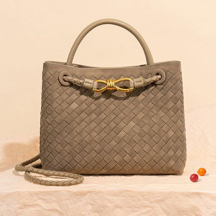 Woven Metal Rope Buckle Multi-Use Tote: Large Capacity Handbag & Crossbody Bag