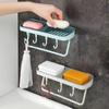1pc Bathroom Soap Holder, Wall Mounted Multifunctional, Placement And Suspension, Wall Mounted No Punch Soap Dish