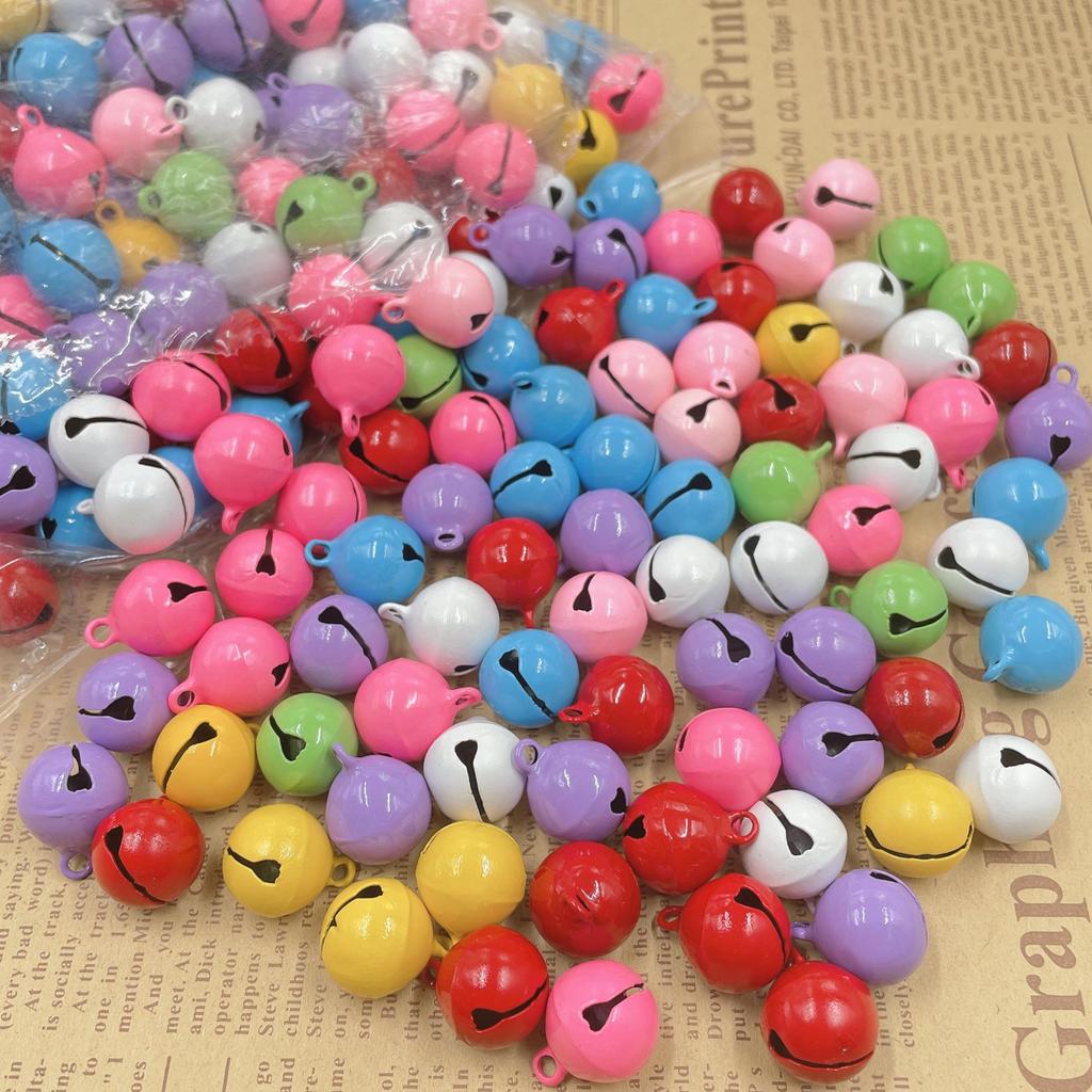 14mm Candy Color Painted Metal Bell Keychain Pendant - DIY Jewelry Accessory