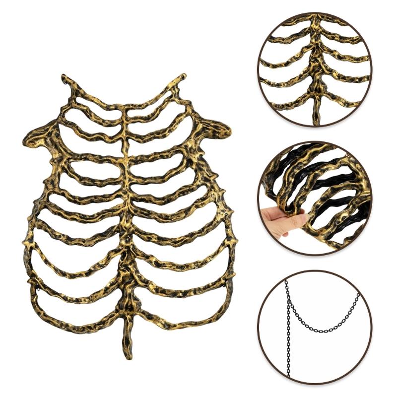 Scheletro di Plastica Realistico Costume Accessori Per Feste di Halloween e Spettacoli Teatrali Con Design Dettagliato