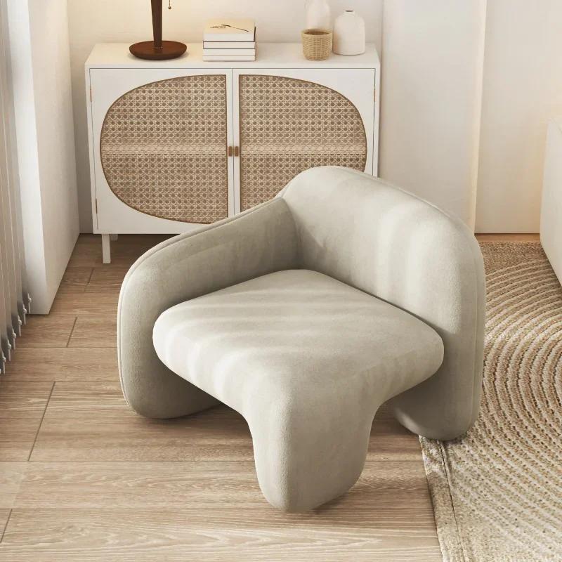 Single Light Luxury Sofa - Modern Art Design, Perfect for Living Room, Balcony & Leisure Areas, Creative Guest Chair Combination