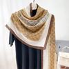 Elegant literary and artistic fan, niche creative printed scarf, high-end sense, fashionable temperament, air-conditioned room with shawl outside