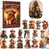 Winter Holiday Countdown Calendar 2026 Highland Cow Advent Calendar, 2D Flat Acrylic Christmas Tree Wall Bag Decorations Ornaments, 24 Days