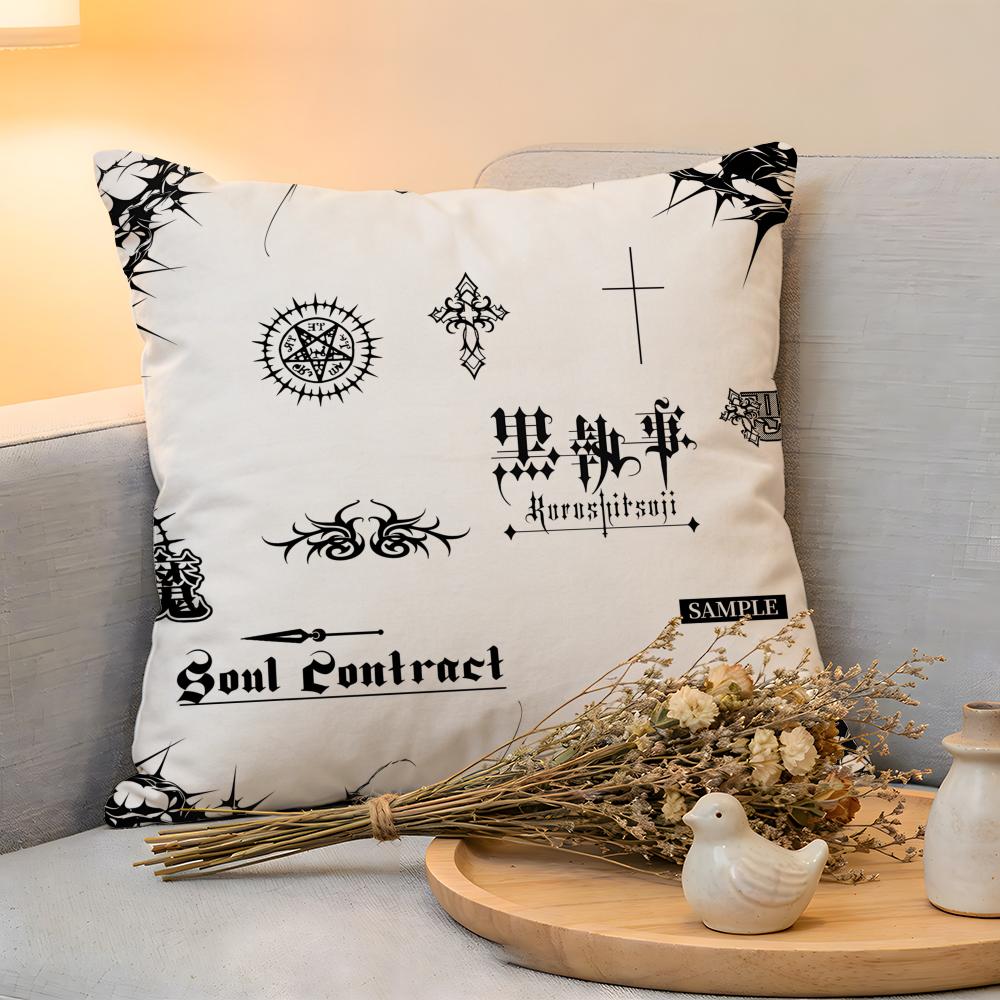 

Cushion Cover Linen SkinFriendly Soft Decorative Case for Sofa Home Decor Anime BBlack BButler Pillow cover 30x30cm