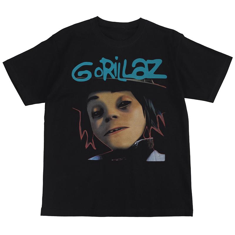 

2024Gorillaz Street Fighter Rock Band Blur Oasis American Street Hip Hop Retro Short-sleeved T-shirt Men and Women The Same 4XL