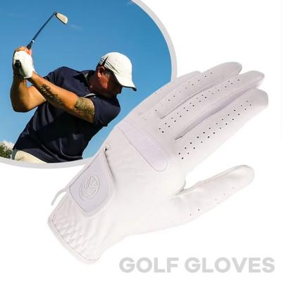 Soft Sheepskin Men's Sports Golf Glove White Breathable Leather Golfing Glove Single Left Hand Slip-Resistant Golf Gloves Male