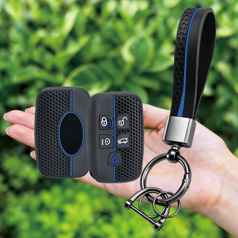 For Land Rover Discovery 4 Freelander 3 Range Rover Sport Evoque Vogue Remote 5 Buttons Keychain Silicone Key Fob Case Cover