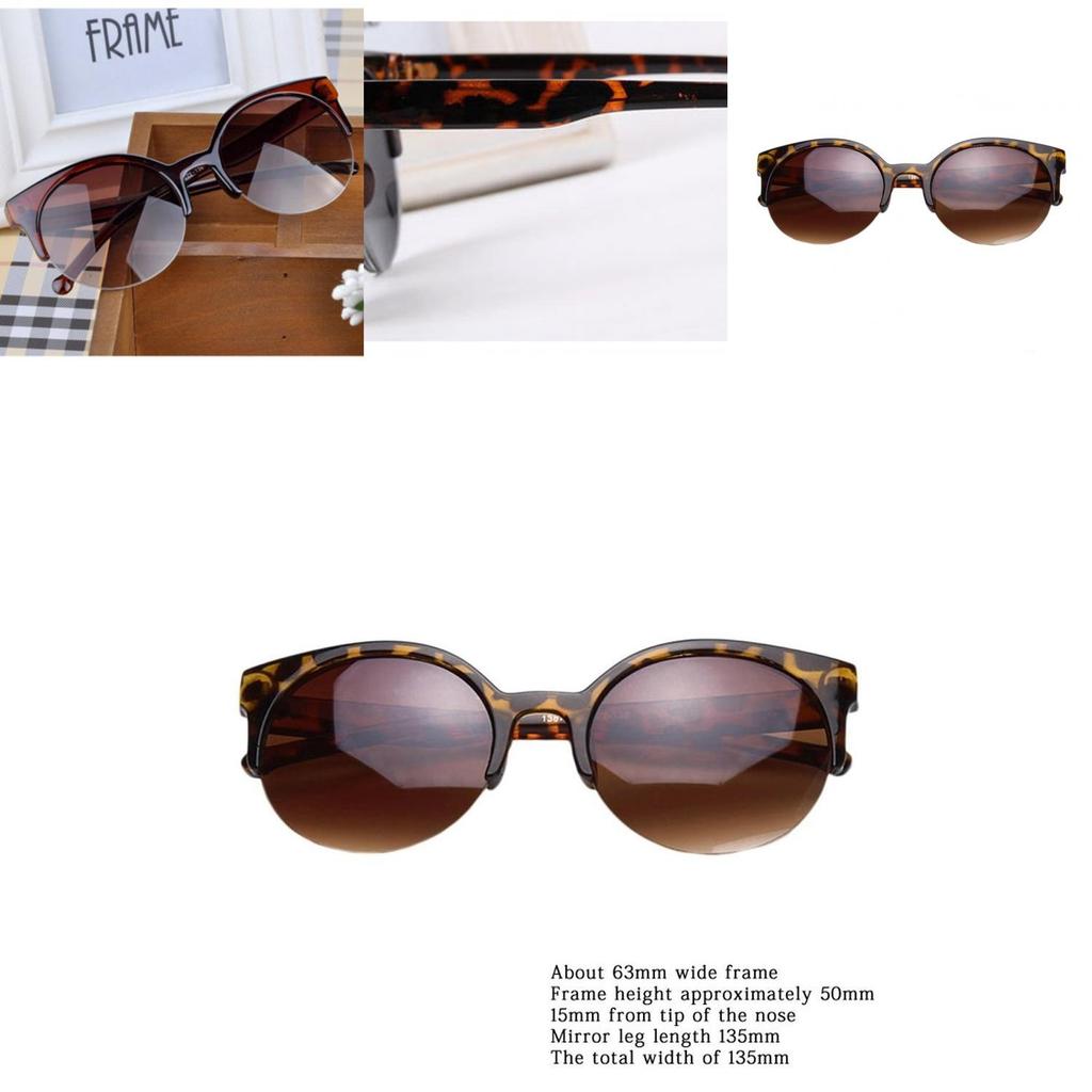 Stylish Semi-circular Frame Sunglasses Retro Cat Eye Women Sunglasses With Uv400 Protection