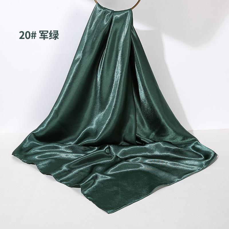 Fashion Shawls Wraps Bandana Head Scarfs Women Long Kerchief Silk Satin Hijab Scarves 110x110cm