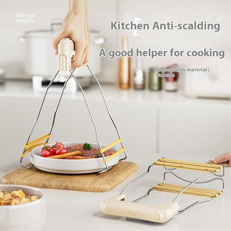 Hot Dish Plate Clip Anti-Scald Bowl Clip Gripper Ergonomic Handle Bowls Clamp Holder For Frying Pans Air Fryers Steamers Ovens