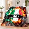 Italy Football Printed Flannel Blanket Warm Comfort Bed Throw For Indoor Home Decoration