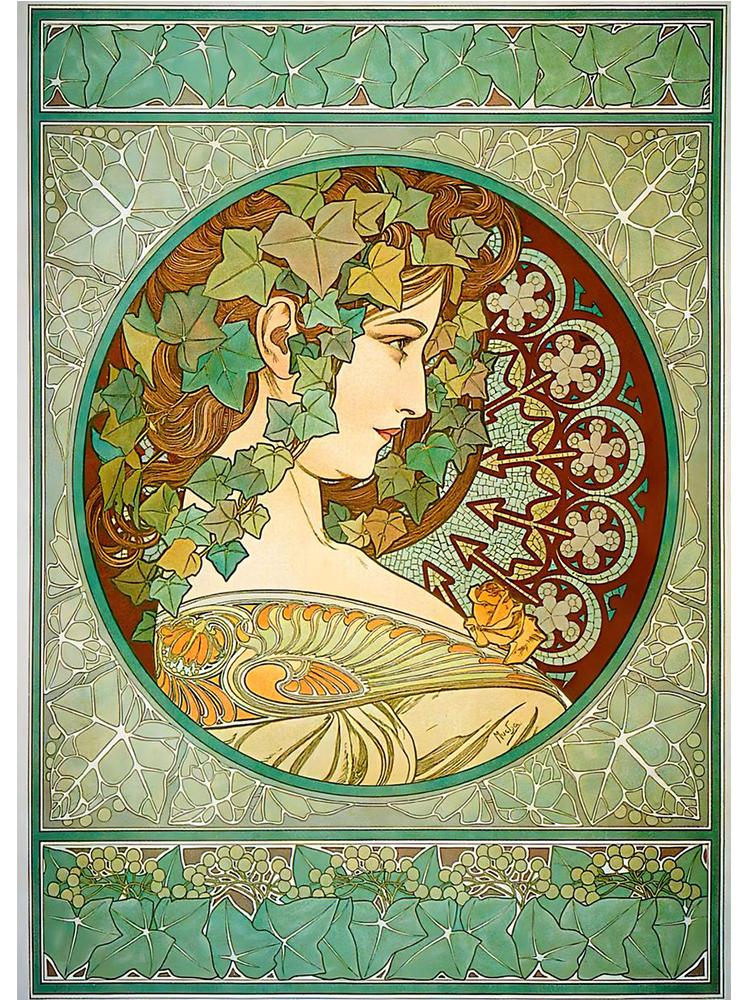 

Винтажные постеры в стиле модерн, Альфонс Муха, печать на холсте, абстрактная женская настенная картина для гостиной, домашний декор 40x50cm No Frame