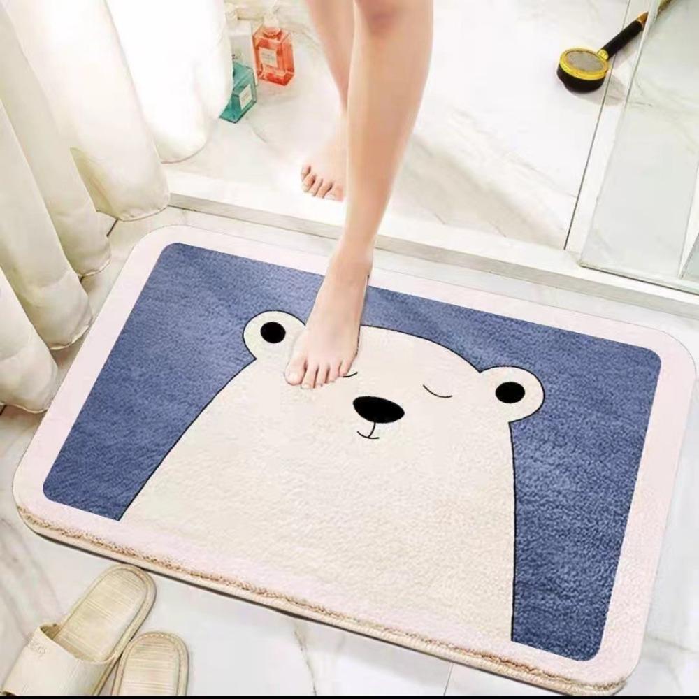 2 Stück Badezimmer Saugfähige Bodenmatte Toilettentür Rutschfeste Matte Haushalt Fußmatte Türteppich