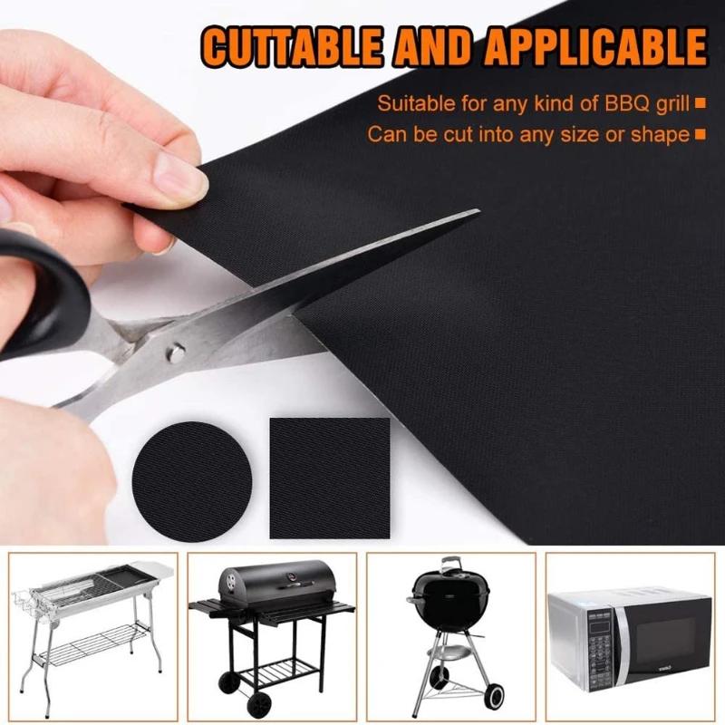 Outdoor camping and barbecue, thick non stick, high temperature resistant, reusable, environmentally friendly barbecue mat