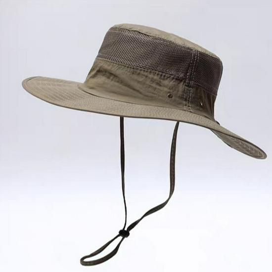 Unisex Sun Protection Wide Brim Bucket Hat - Breathable, Lightweight, Perfect for Outdoor Activities & Fishing
