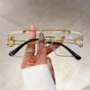 Luxury Vintage Rimless Sunglasses Women Fashion Trendy Leopard Head Frame Gradient UV400 Sun Glasses For Men