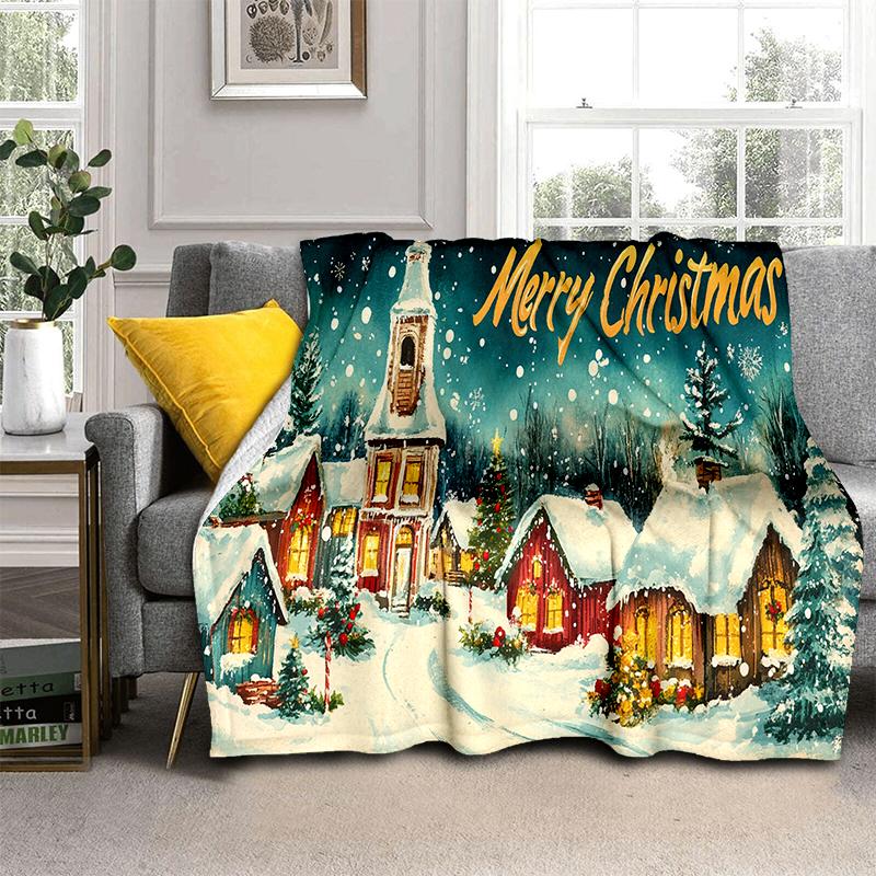 Cartoon Santa Claus Merry Christmas Snowman New Year Gift Soft Flannel Blanket for Beds Bedroom Sofa,Throw Blanket for Cover