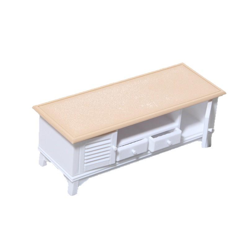 Miniature Dollhouse Furniture Set: TV Cabinet & Coffee Table Ornaments