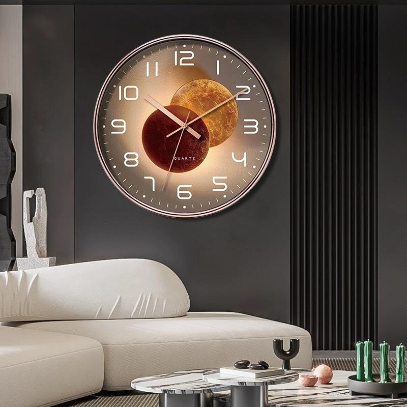 Modern Light Luxury Wall Clock 8 Inch Glass Travel Time Accurate Mute Wall Mounted Clock for Wall Decoration Home Decoration