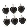 10pcs Heart Shaped Pendant Set Black Smooth Exquisite Jewelry DIY Stone Pendant for Necklace Making