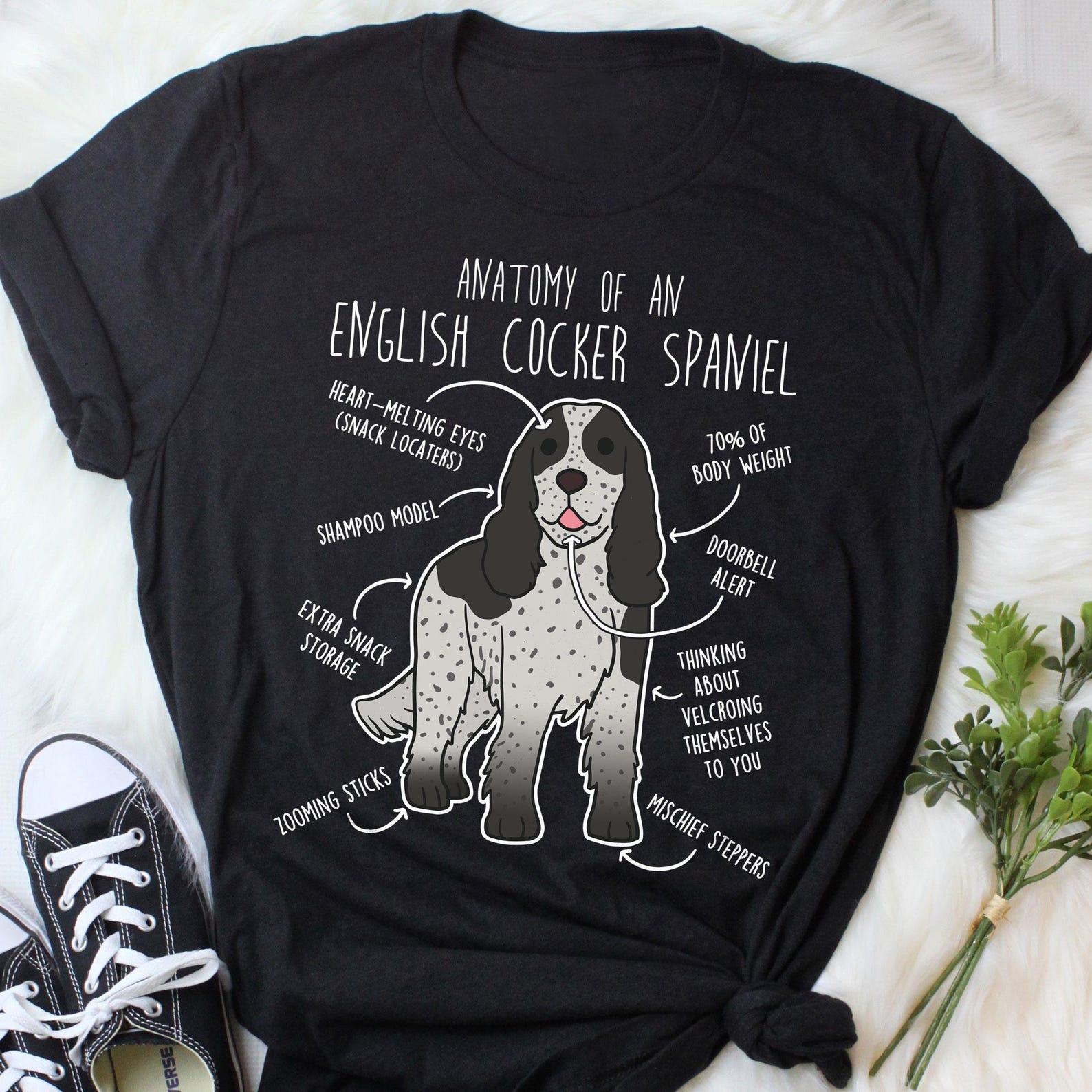 English Cocker Spaniel Shirt, , , Cute Blue Roan Cocker Spaniel T-shirt, Funny Dog Lover Gift, Pet Tee, Dog Mom, Dog Dad 100