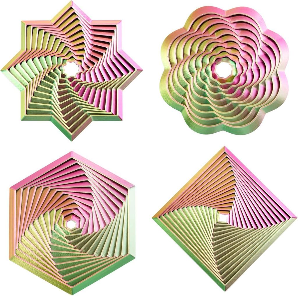 3d Printed Stress-Relieving Toy Set: Octagonal Star, Hexagonal  Flower, Square Radish Tower Figure-Piece
