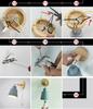 Modern Minimalist Nordic Macaron Bedside Wall Lamp with Wooden Pull Switch for Living Room or Restaurant Decor