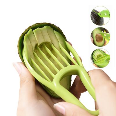 3'ü 1 Arada Avokado Kesici Plastik Bıçak Soyucu Pitaya Kivi Çilek Meyvesi Avokado Dilimleyici Öz Et Ayırıcı Mutfak Aletleri