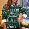 Women's Fashion Casual Long Sleeve Christmas Printed Hooded Sweatshirt