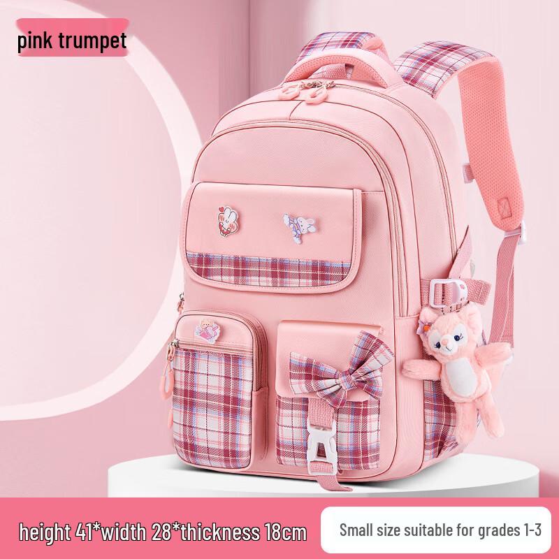 Children s Lightweight Waterproof Plaid School Backpack