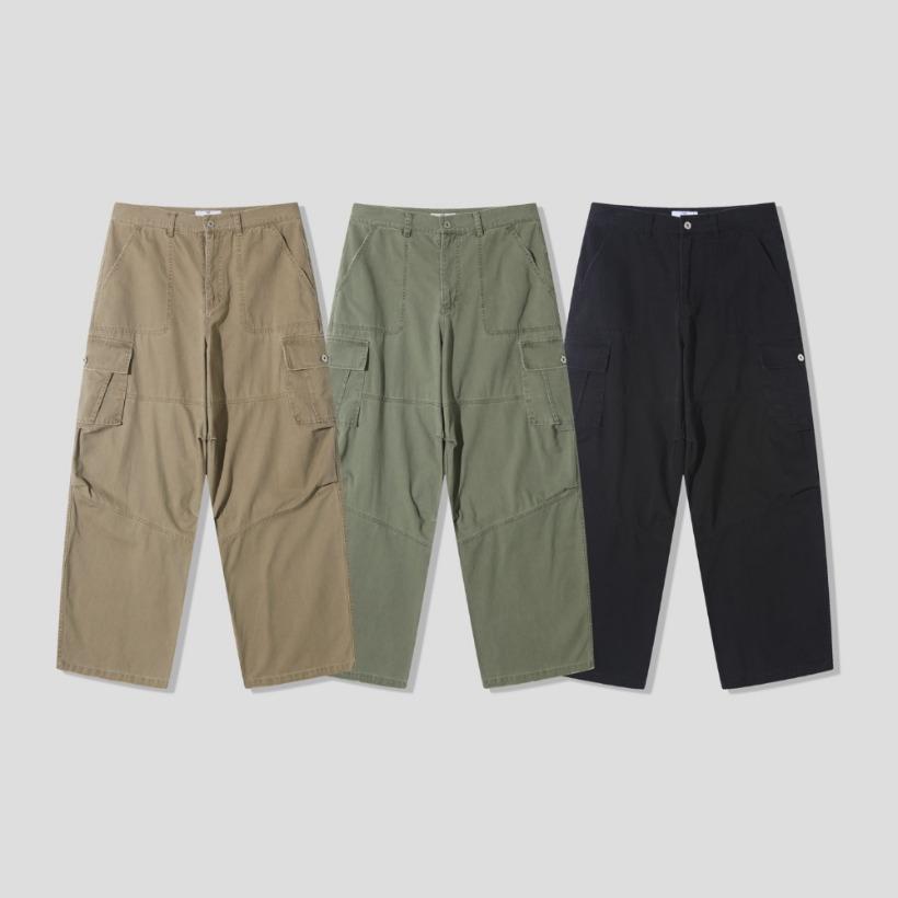 

Men Dyed Wrap Wide Cargo Pants Korean Style Beige Khaki Black Loose Fit Streetwe S,M,L бежевый