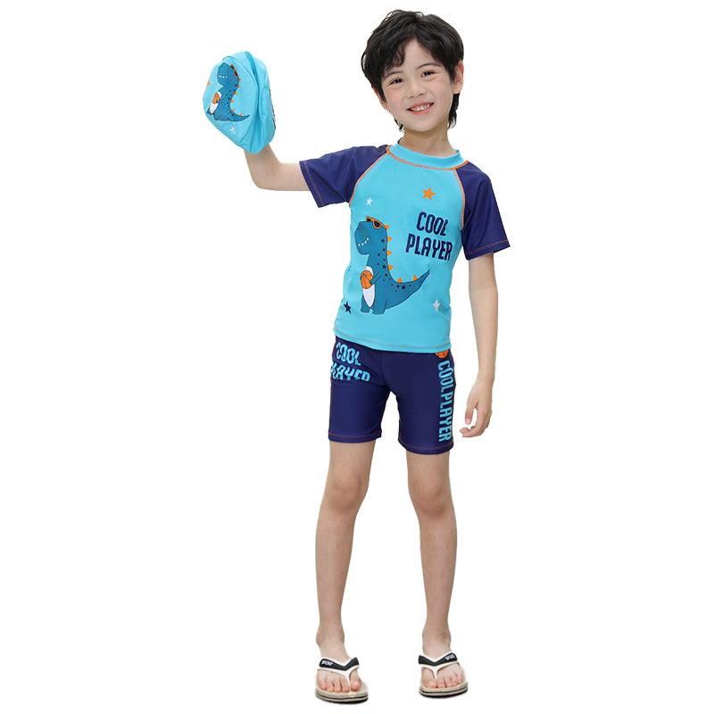 2024 Kinder Jungen Schnelltrocknender Badeanzug: S/M/L Geteilte Sonnenschutz-Bademode