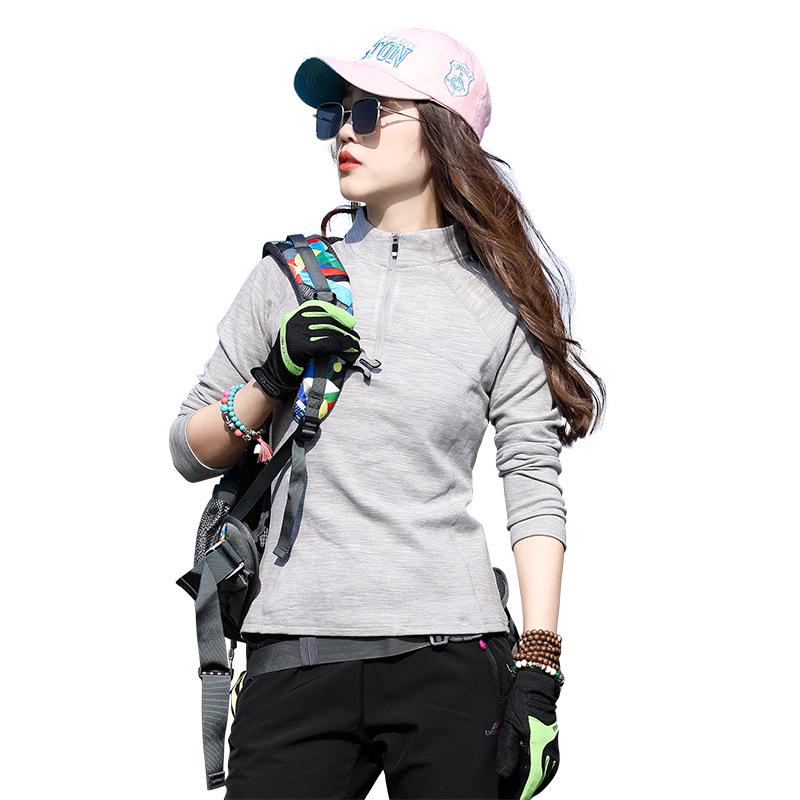 Women's Outdoor Fleece Jacket - Long Sleeve Base Layer for Hiking & Mountaineering