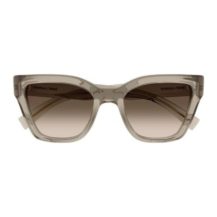 Saint Laurent Solid Lens Butterfly Sunglasses Men Sunglasses Light-Khaki SL641005