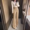 French-Inspired Women's Micro-Flared Wide-Leg Dress Pants