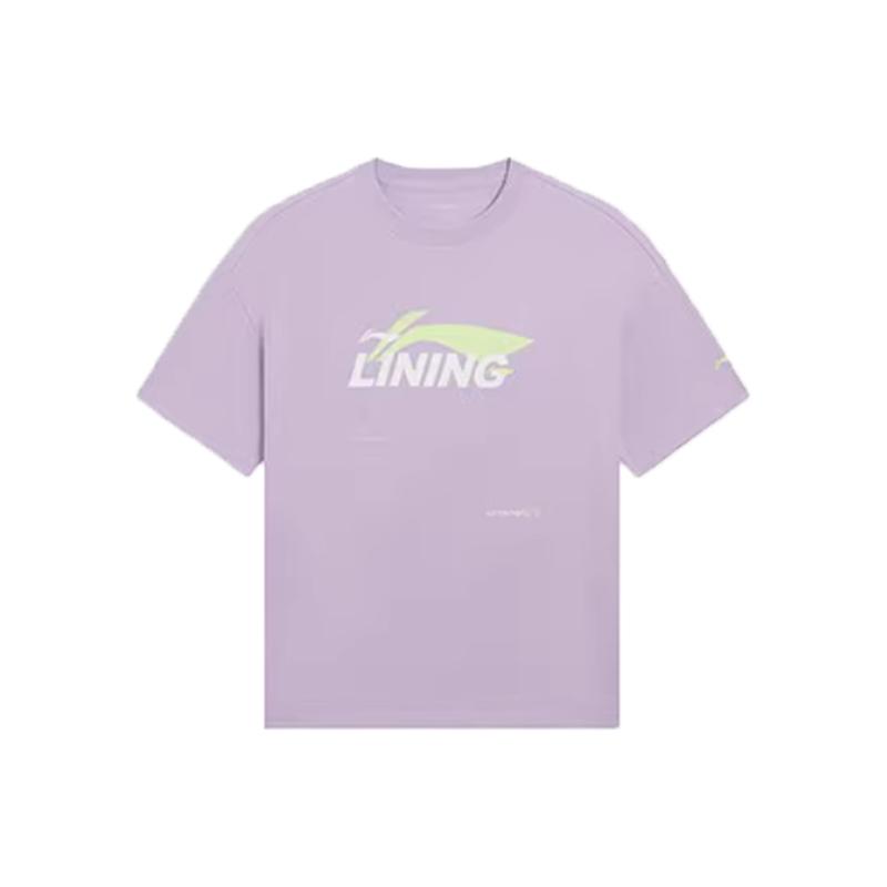Li Ning Letter Logo Printed Fashion Skin-Friendly Breathable Casual Comfortable Versatile Round Neck Pullover Short Sleeve T-Shirt AHSU964-3