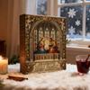 Renaissance Holy Family Advent Calendar 24-Day Christmas Countdown Box with Biblical Nativity Scene Ornaments Holiday Decor for Kids And Family