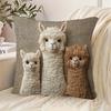 Alpaca Pillow Covers Machine Washable Polyester with Zipper Closure, Vintage Home Decor Suitable for Living Room