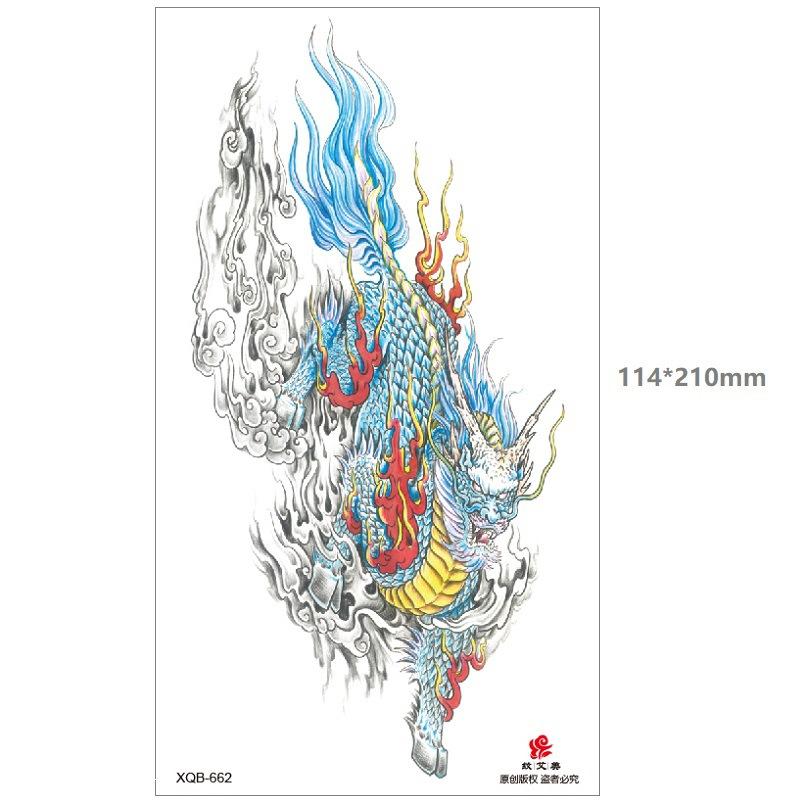 Dragon Wolf Tiger Black Water Transfer Simulation Disposable Temporary Half-Arm Animal Set Tattoo Sticker