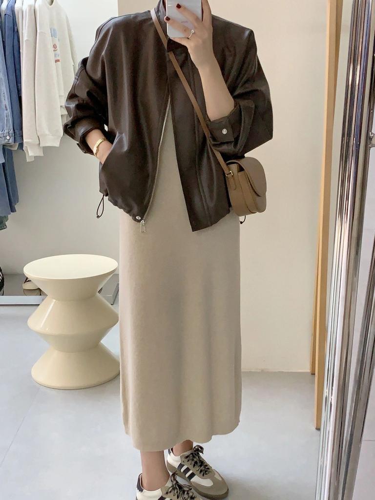 FASHION Coffee Leather Jacket Jacket Women's Leather Jacket 2024 New Popular Hong Kong Style Short Locomotive Popular This Year American Retro Clothes