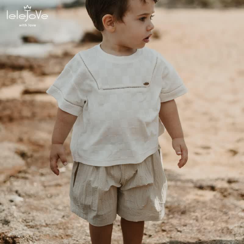LELE JOVE 2026 Summer Kids  Solid Color Casual Shorts 130