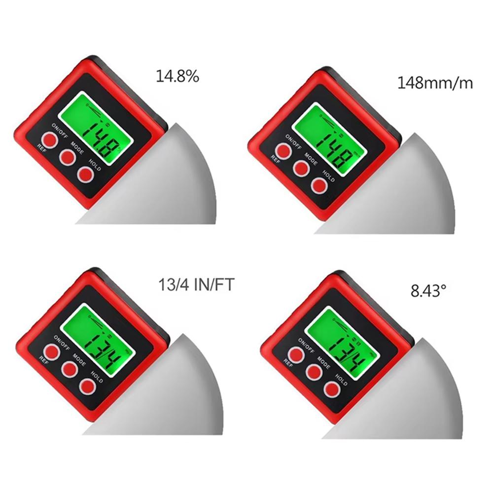 3 Button Digital Angle Finder Magnetic Carpentry Bevel Protractor Level Box Inclinometer