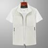 Casual Loose Vest Men's Zipper Multi-pocket Spring and Summer Horse Clip Sleeveless Vest Middle-aged and Young Daddy Vest Jacket